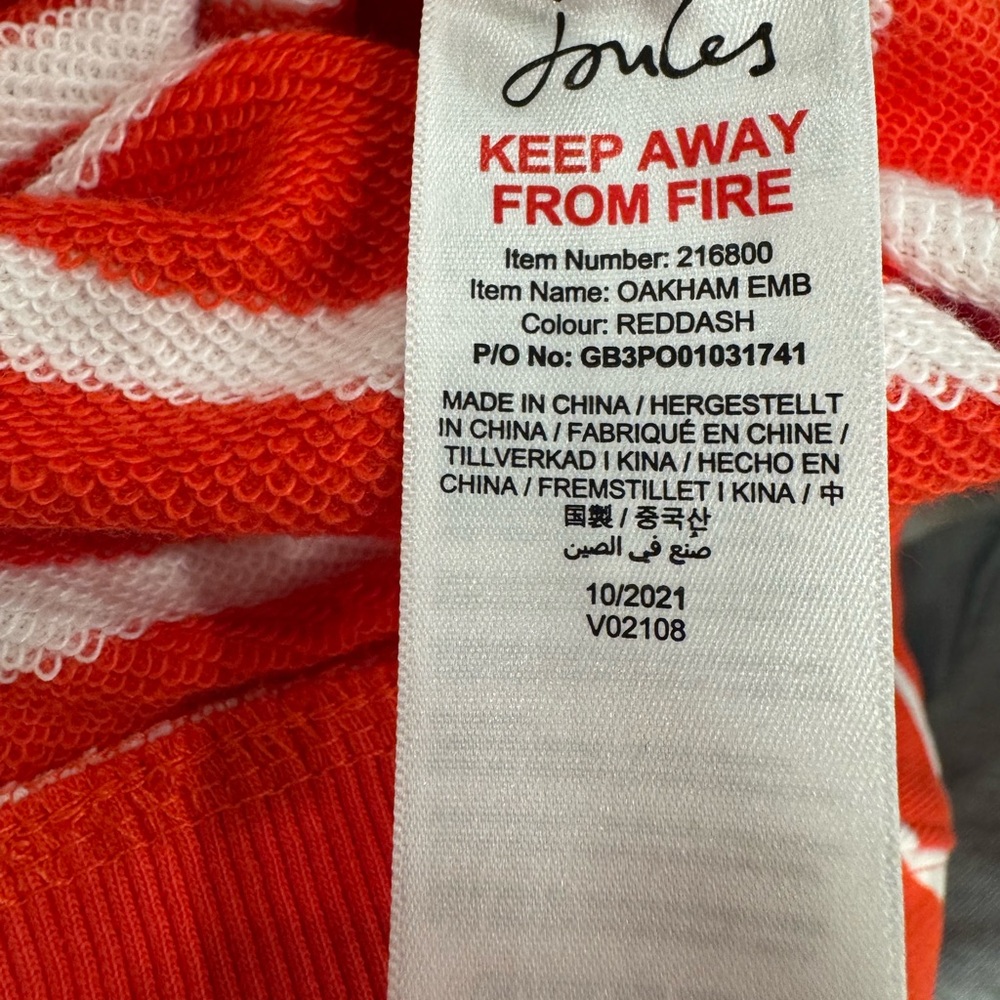 NWT Womens Joules Red & White Striped Zip-Up Hoodie w/Dachshund Embroidery - Picture 15 of 16